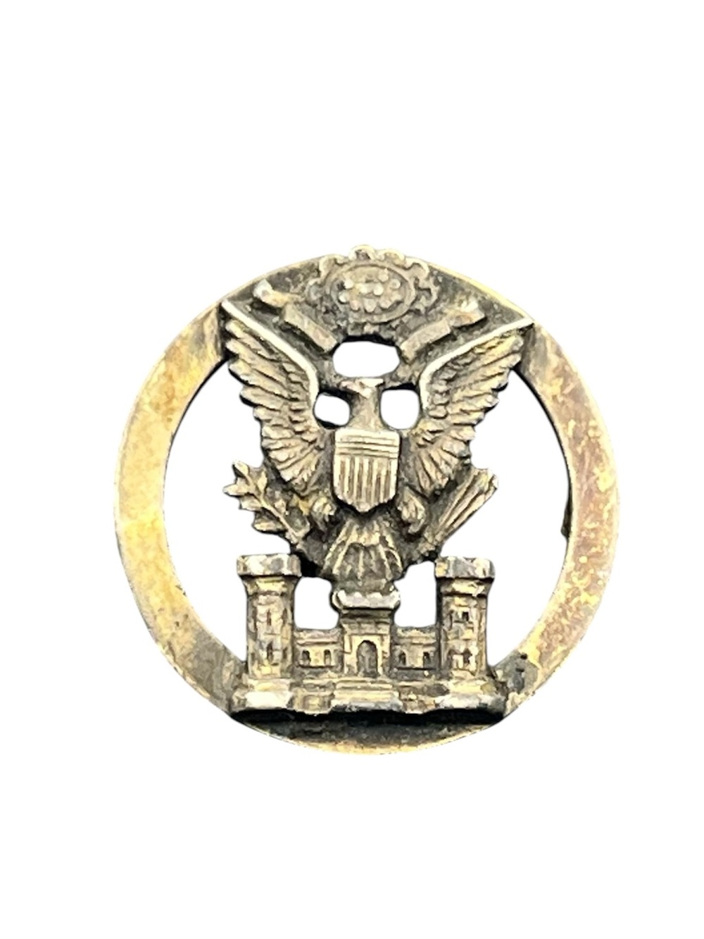 USA Military Air Force sterling silver DAMAGED vintage brooch pin Eagle